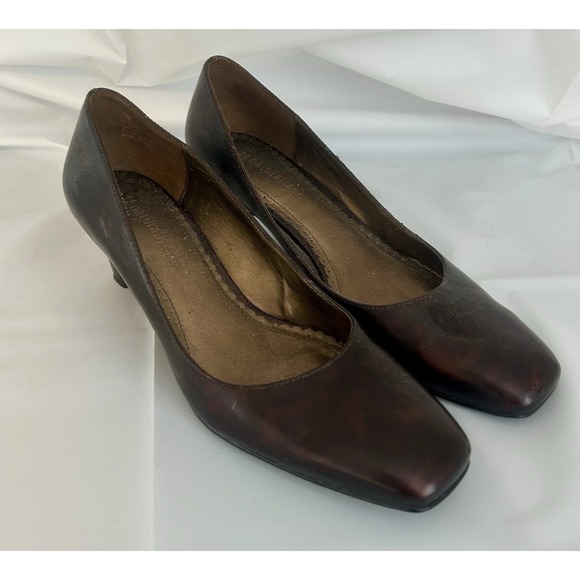 Naturalizer Shoes - NATURALIZER Women`s Bronze Soft Leather Classic Pumps Heels Sz 7M